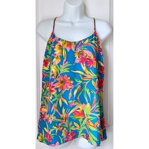 J.Crew Blue Floral Printed Sleeveless Blouse